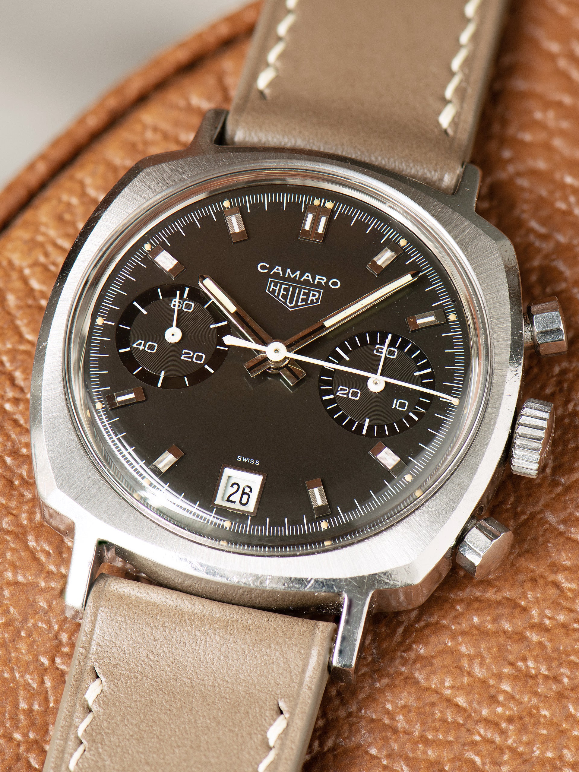 1971 Heuer Camaro 30 Dato Ref. 7843 N Chocolate Brown Dial