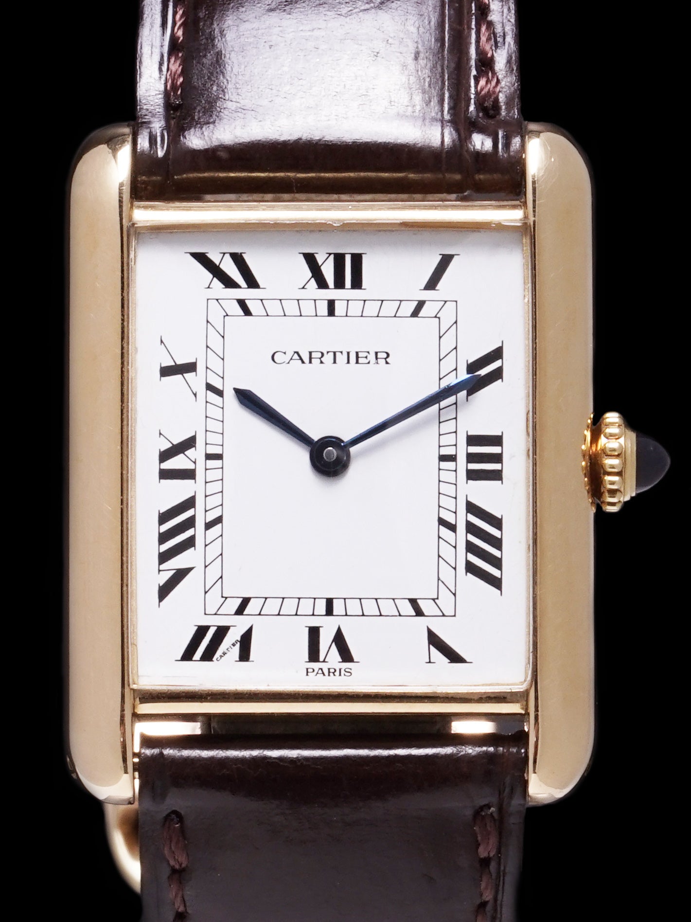 Vintage Solid 18K Yellow Gold Cartier Tank Wristwatch 24mm X 