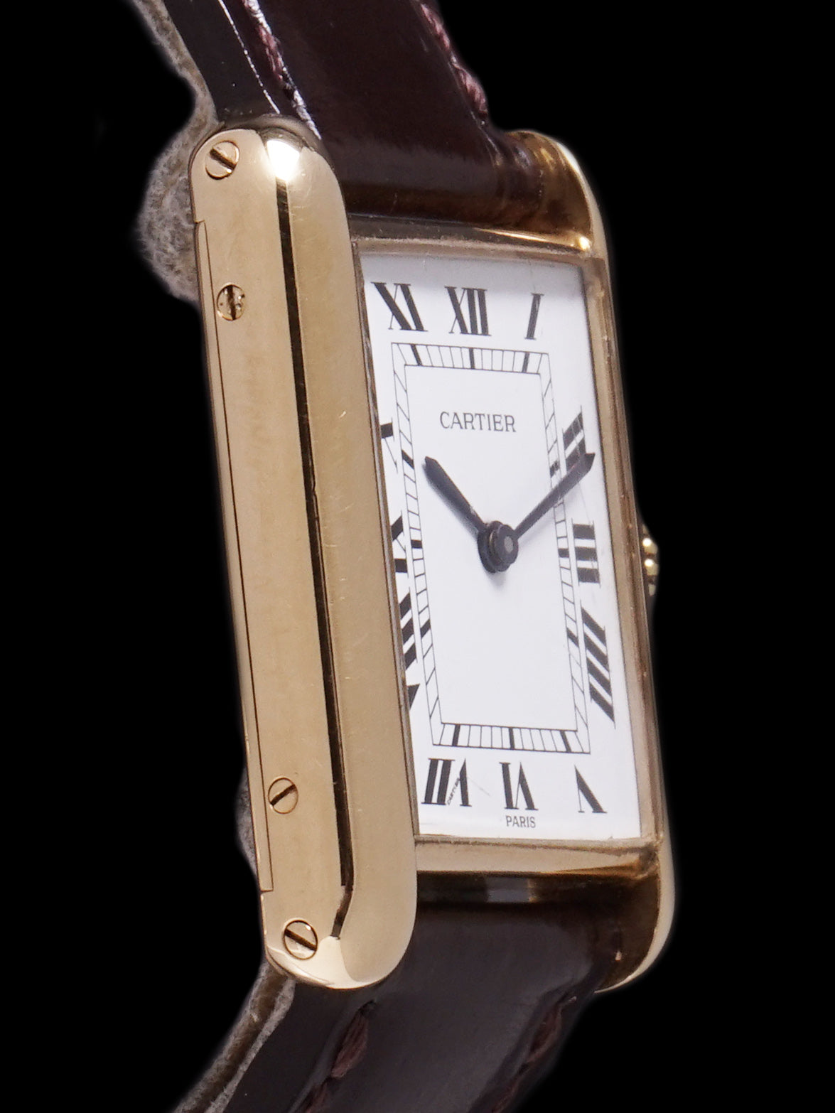 Vintage Solid 18K Yellow Gold Cartier Tank Wristwatch 24mm X 