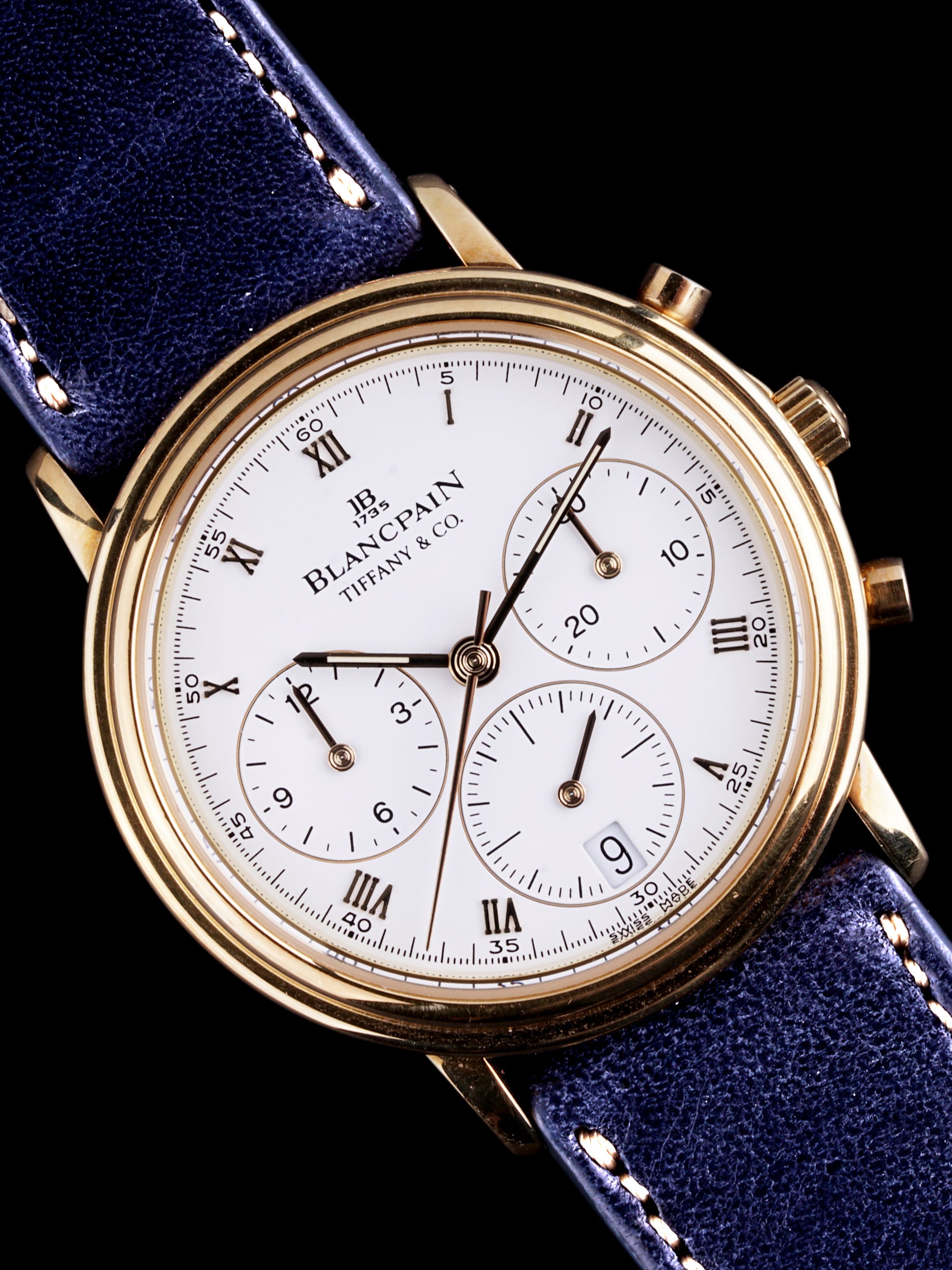 Blancpain 18k YG Villeret Chronograph Ref. 1185 1418 55