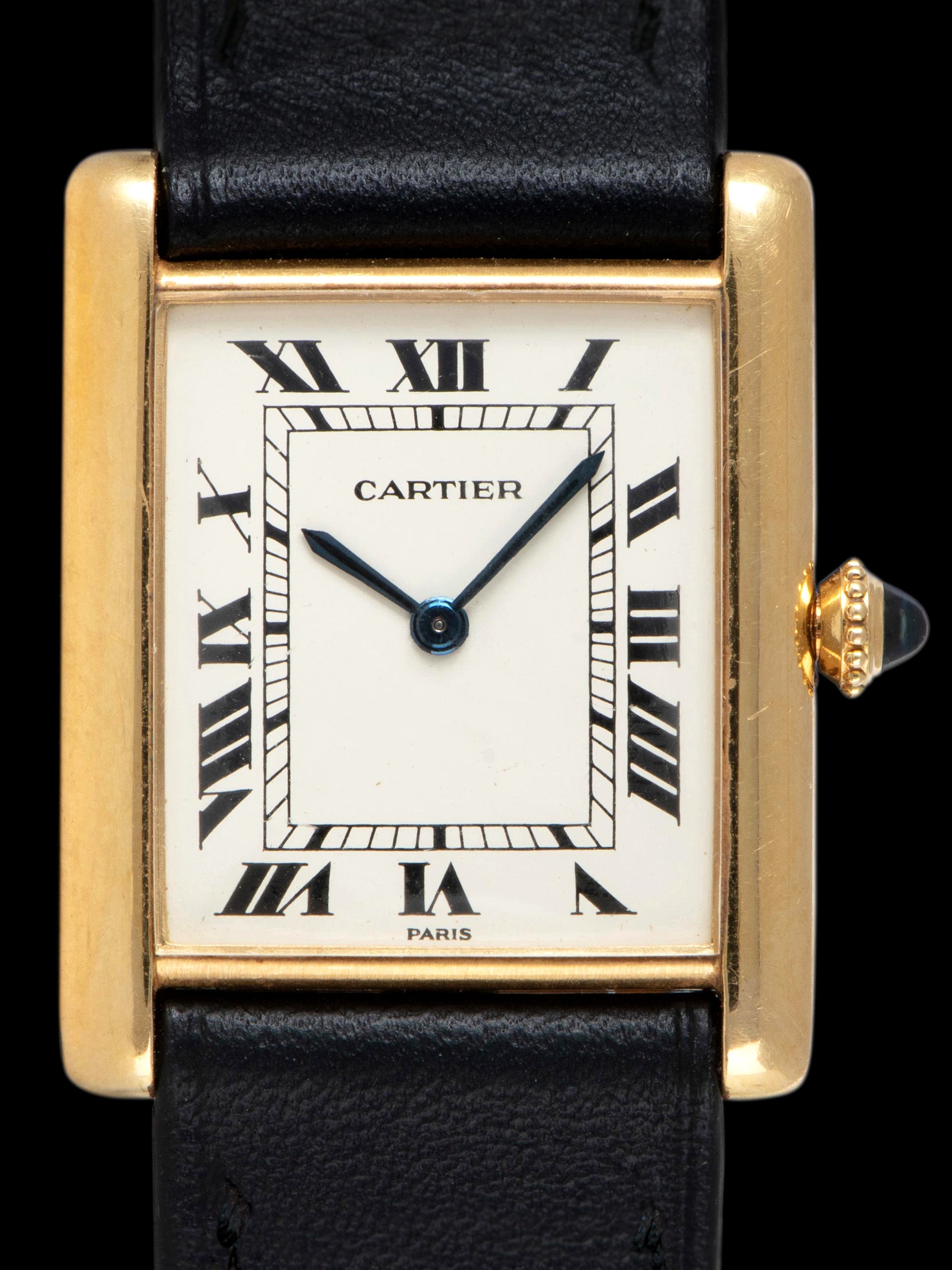 Cartier White Gold Tank Louis Extra Plate on Bracelet 1970s