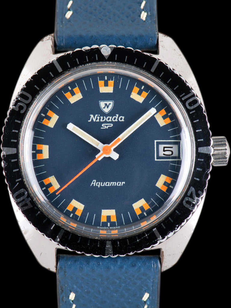 1970s Nivada Aquamar (Ref. 4517) Matte Blue Dial