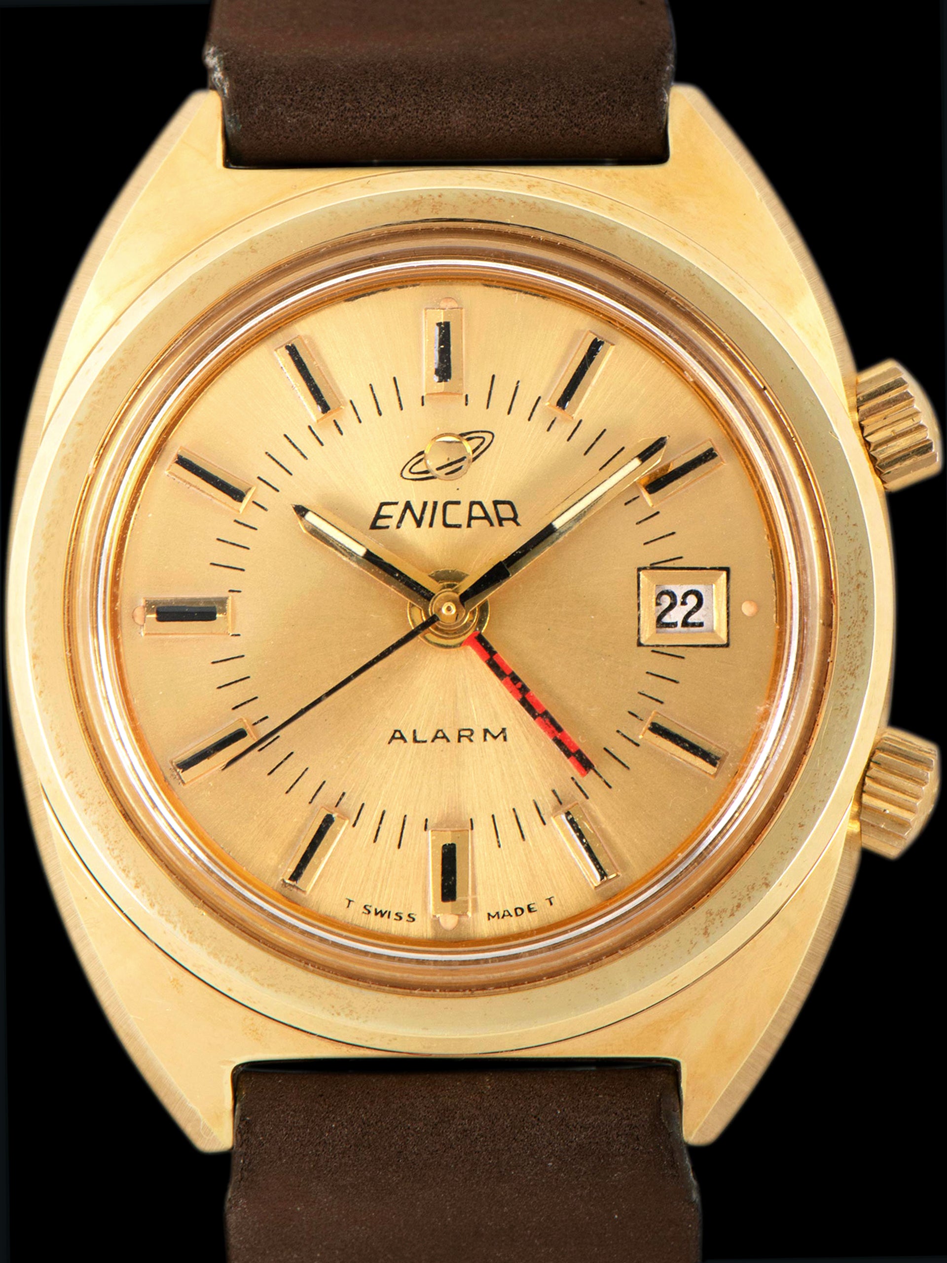 *Unpolished* 1960s Enicar Alarm 'Gold Plated' (Ref. 477-01-02)