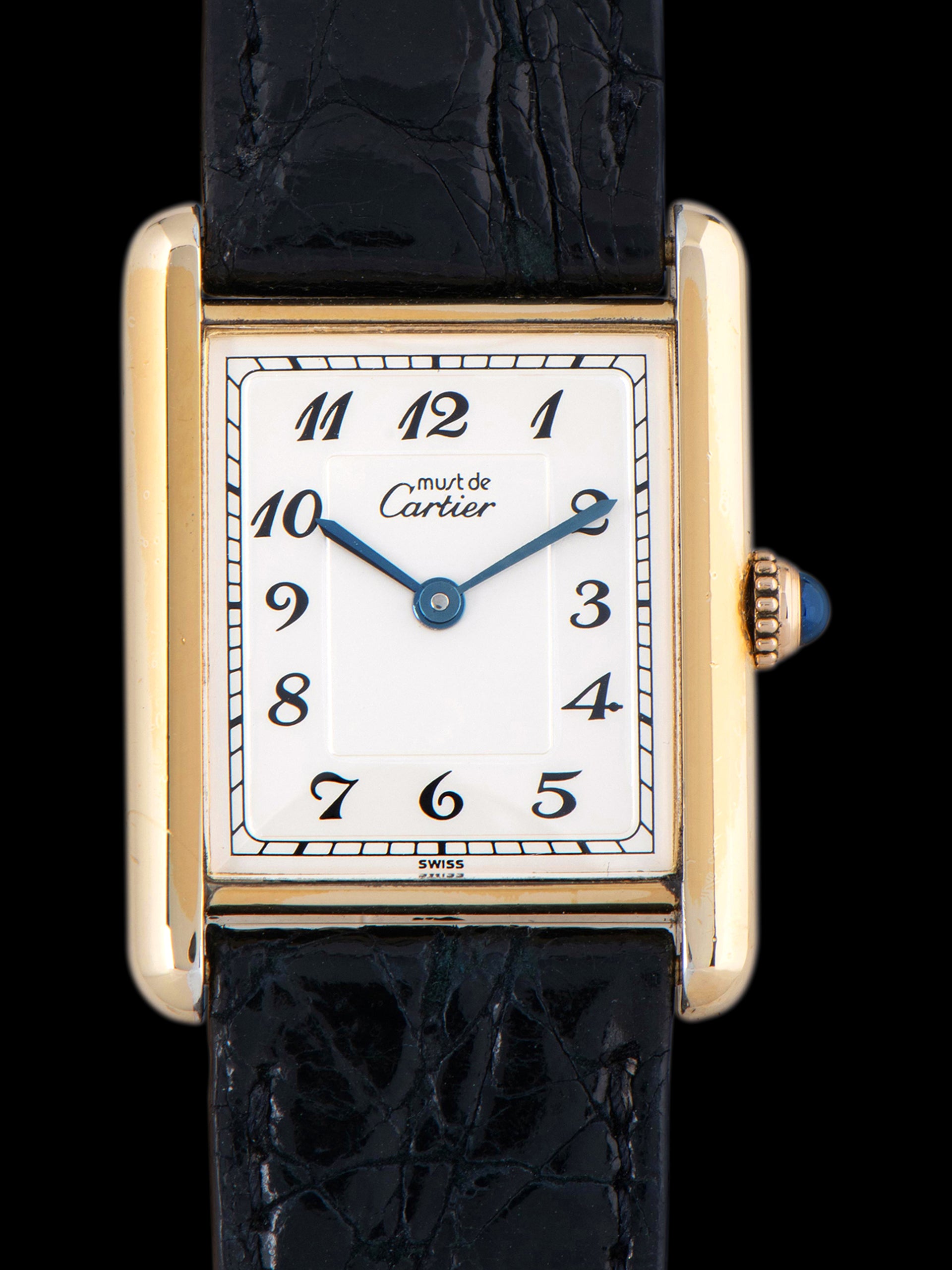 1980s Cartier Must de Cartier Tank Vermeil (Ref. 590005) Quartz W/ Breguet Dial