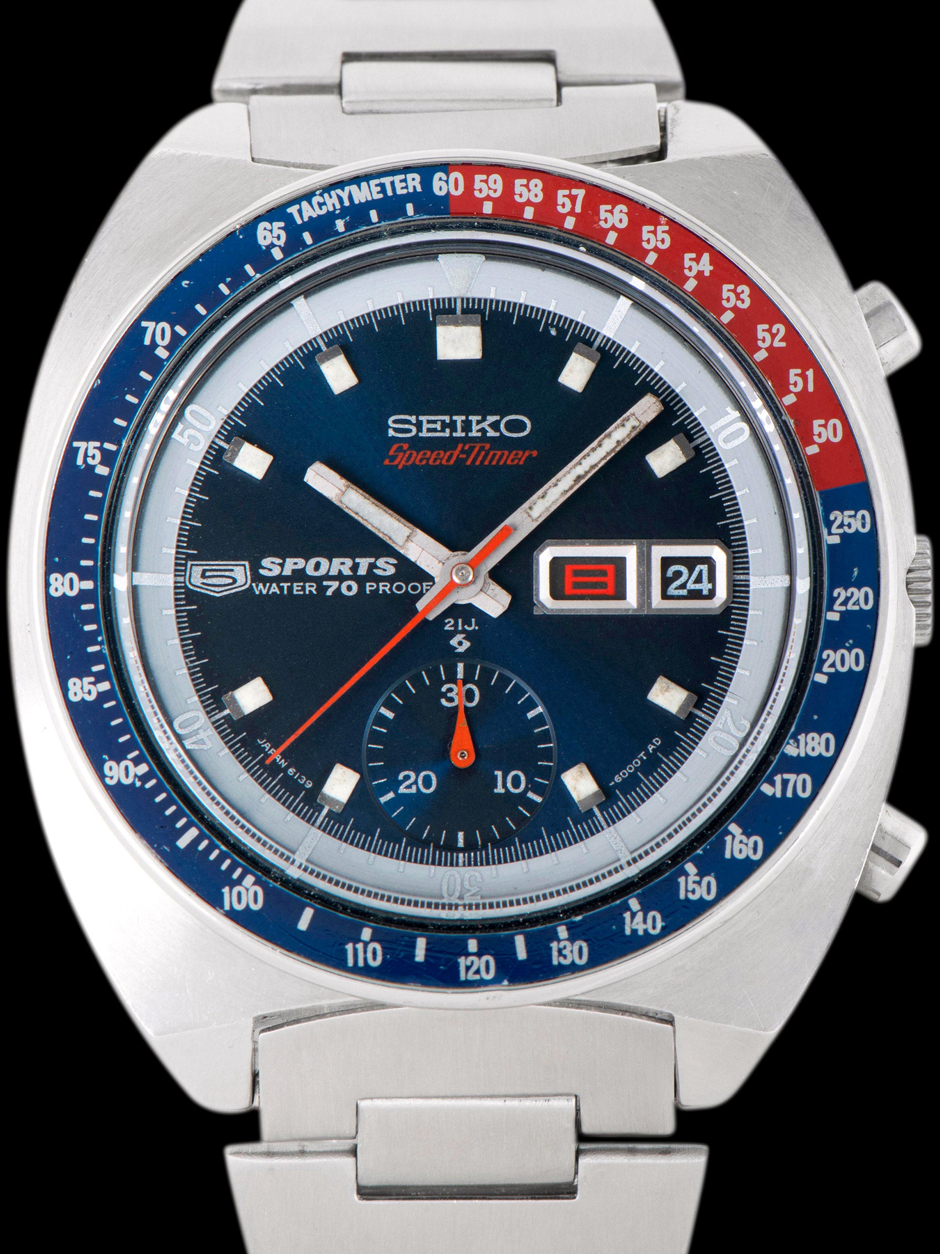 1969 Seiko 5-Sports Speedtimer Automatic Chronograph "Blue Pogue" (Ref. 6139-6000) "JDM Version" W/ Notch-Case