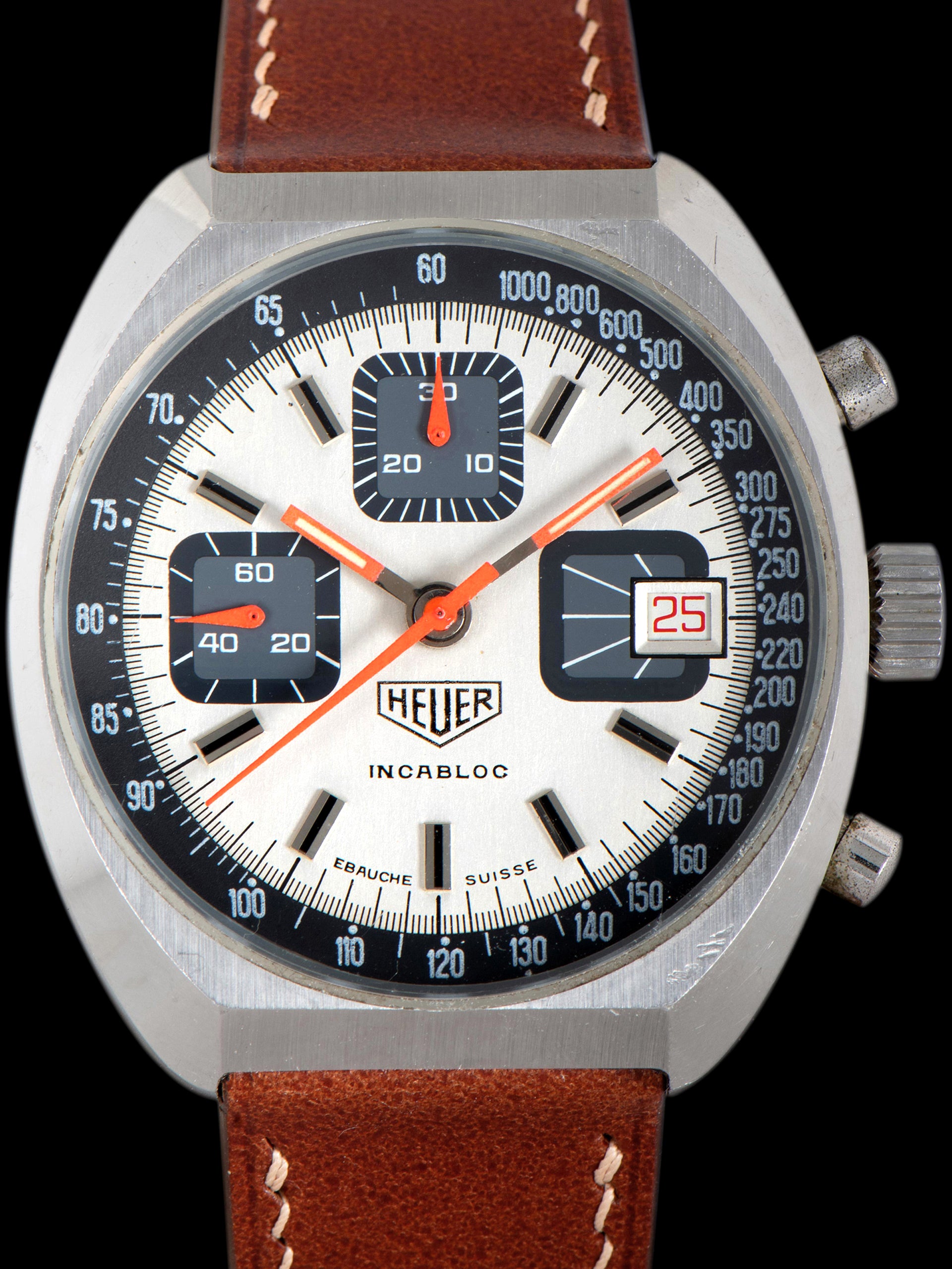 1970s Heuer Chronograph (Ref. 1614) "Ebauche Swiss" Dial