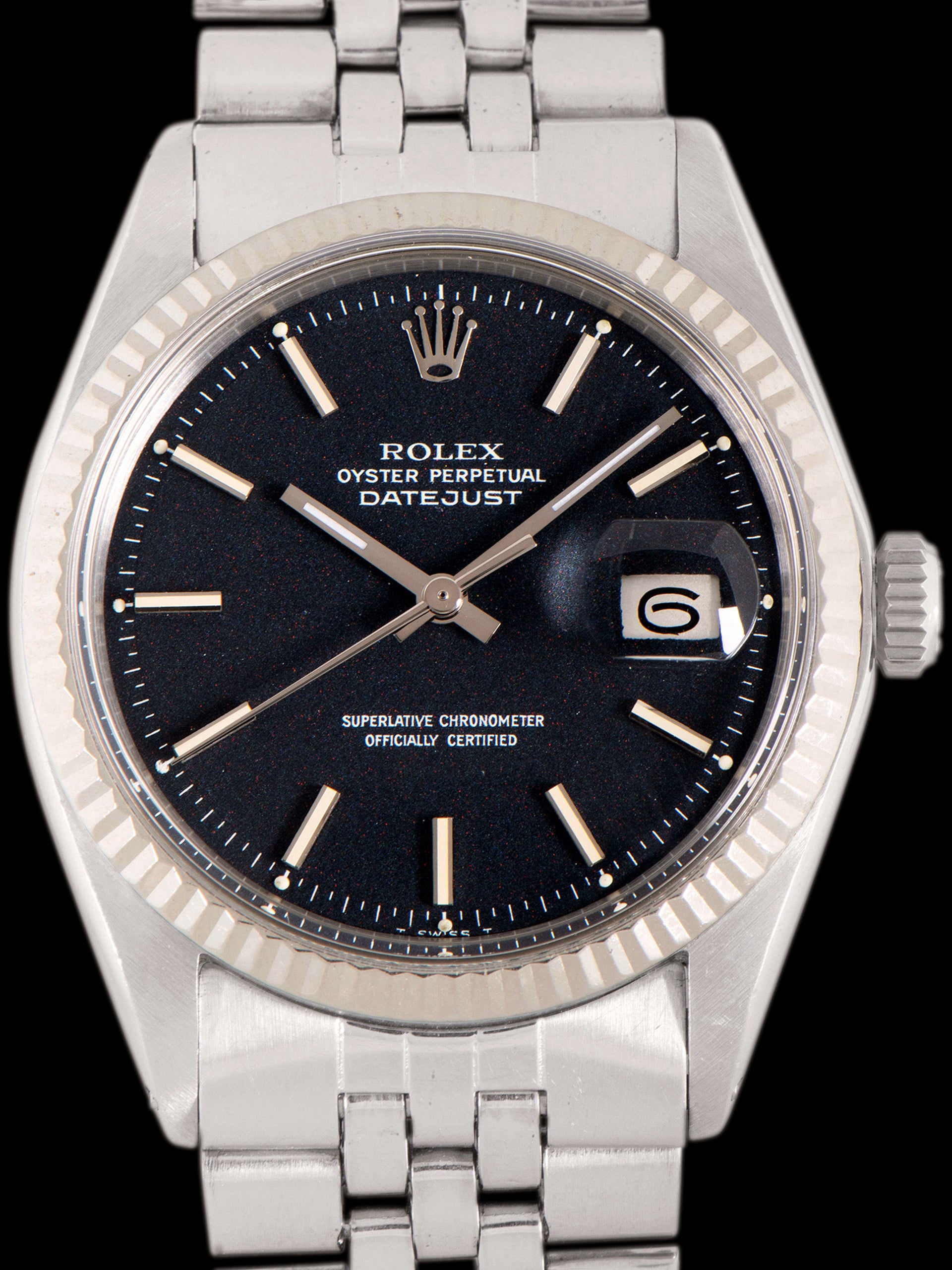 1972 Rolex Datejust (Ref. 1601) Black "Confetti" Dial W/ Rolex Service History