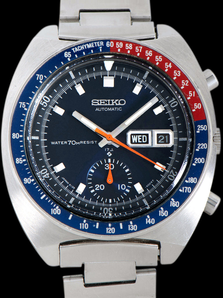 1969 Seiko Automatic Chronograph 'Blue Pogue' (Ref. 6139-6009) "Notch-Case" W/ Full Set