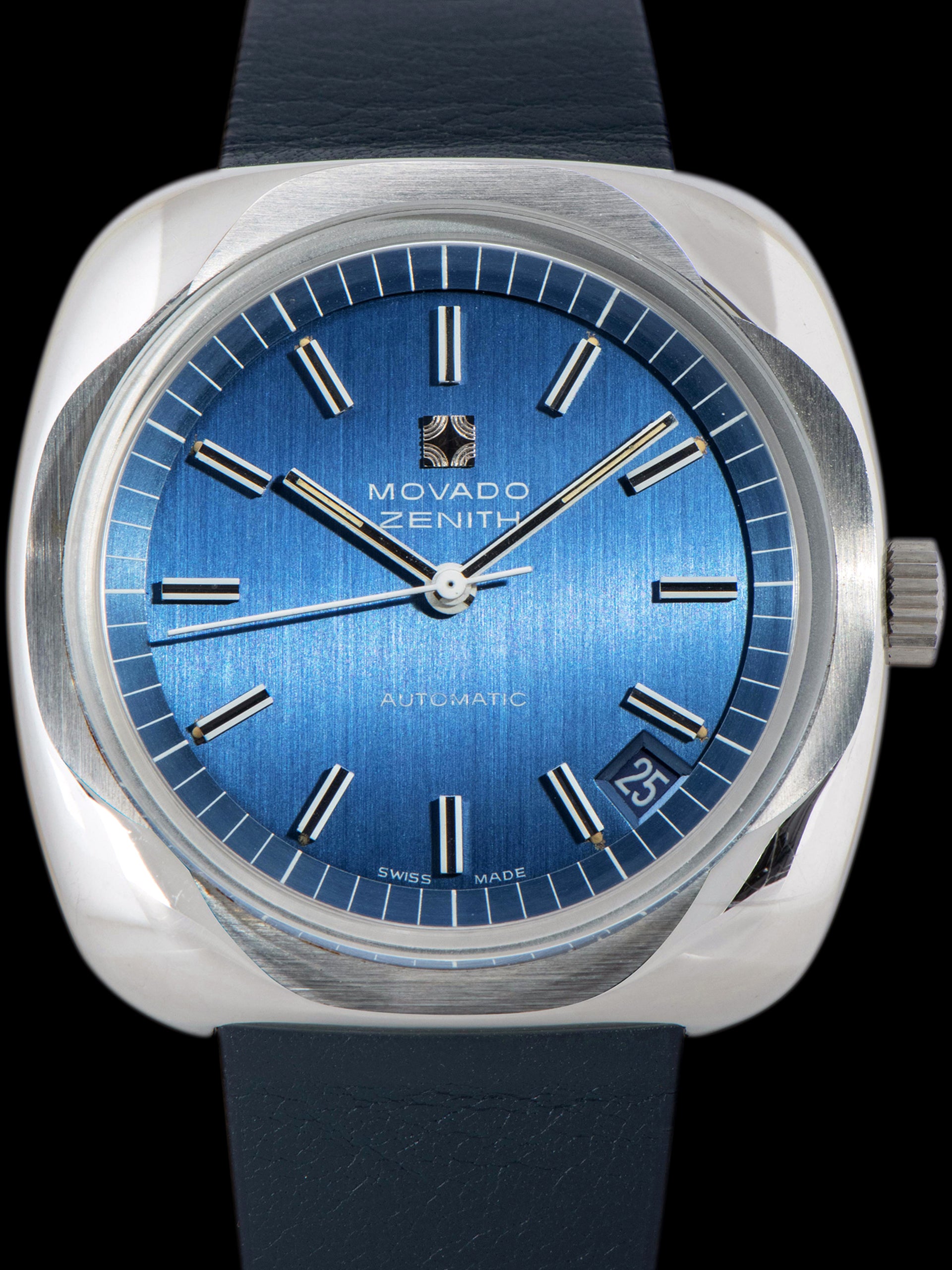 1970s Movado Zenith Surf Automatic (Ref. 01-0051-380) Blue Dial