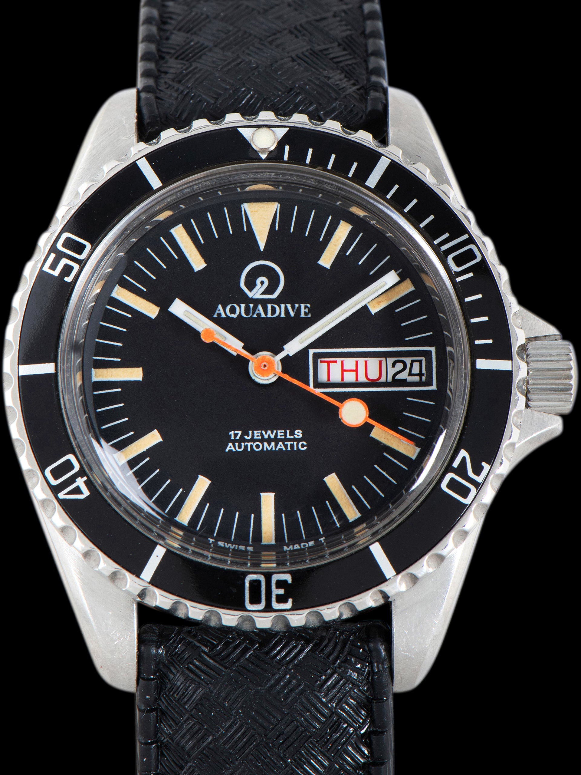 1970s Aquadive Automatic Day-Date Diver (Ref. 10839) Black Dial