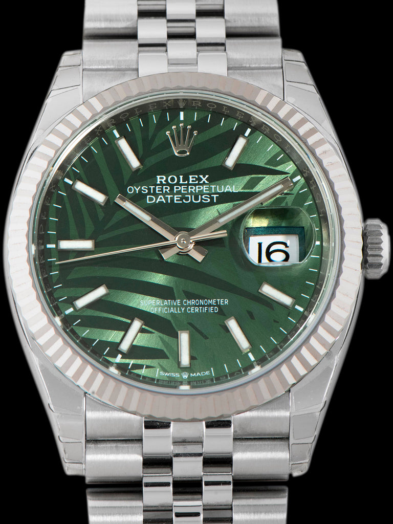 *Mint* 2021 Rolex Datejust (Ref. 126234) Green Palm Dial W/ Full Set & Factory Stickers