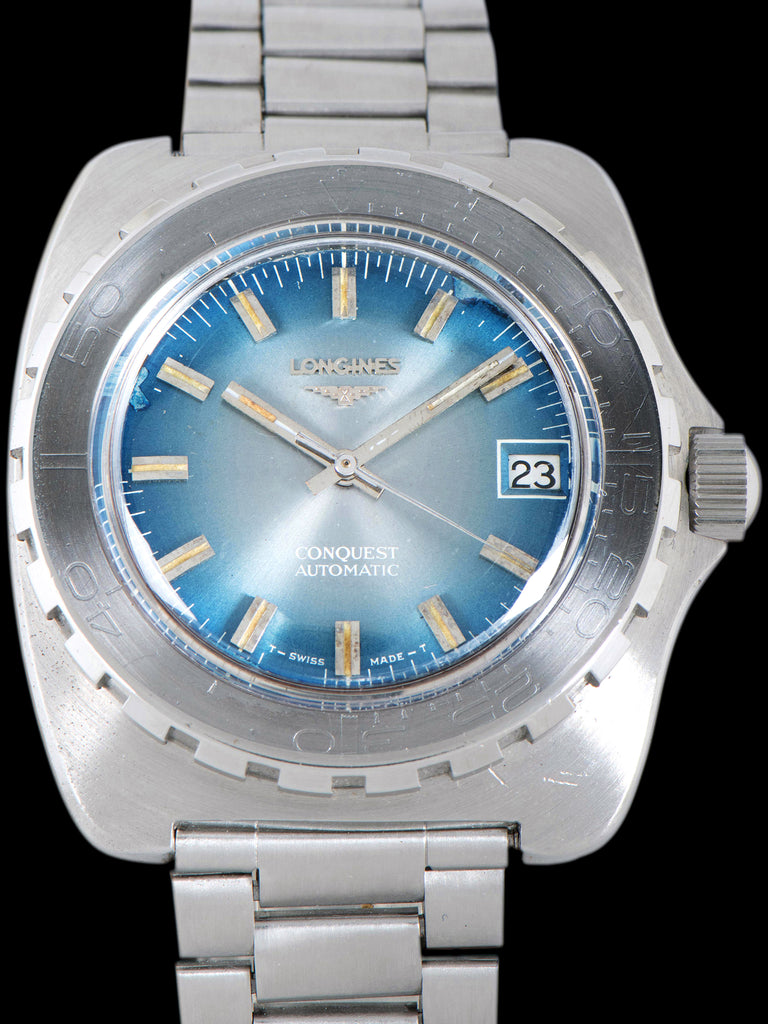 1974 Longines Conquest (Ref. 1542-1) Blue "Fume" Dial