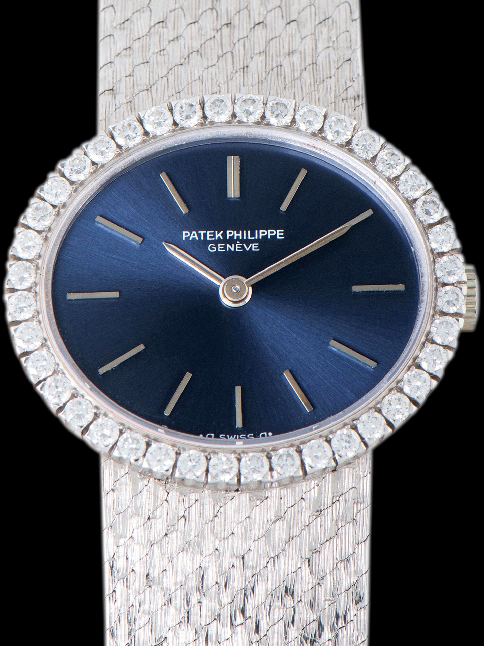 1970s Patek Philippe Ladies Cocktail Watch 18K WG (Ref. 4175/1) Blue Dial