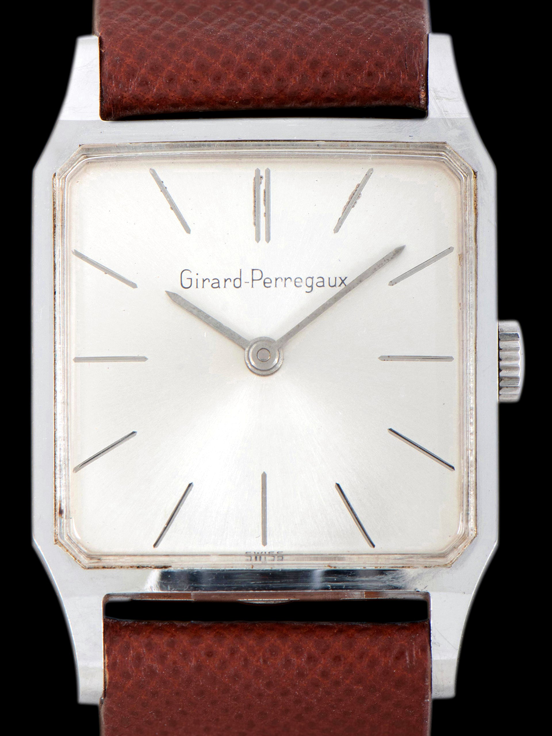 1960s Girard Perregaux Stainless Steel Square Dress Watch