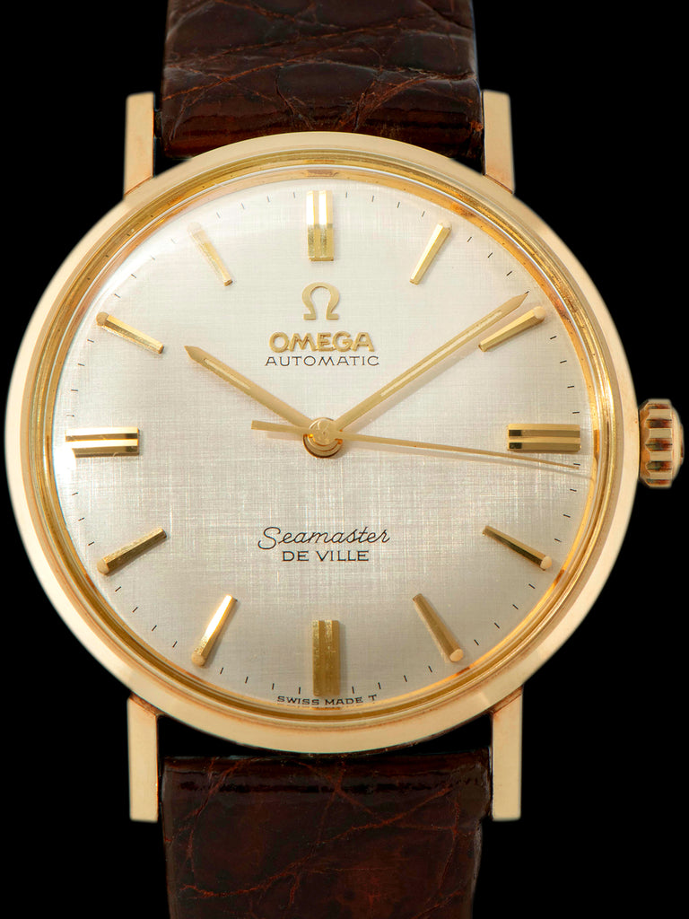 1965 Omega Seamaster De Ville Automatic 14K YG (Ref. LL 6509-1) Silver Linen Dial W/ Box, Papers, & General Motors Provenance