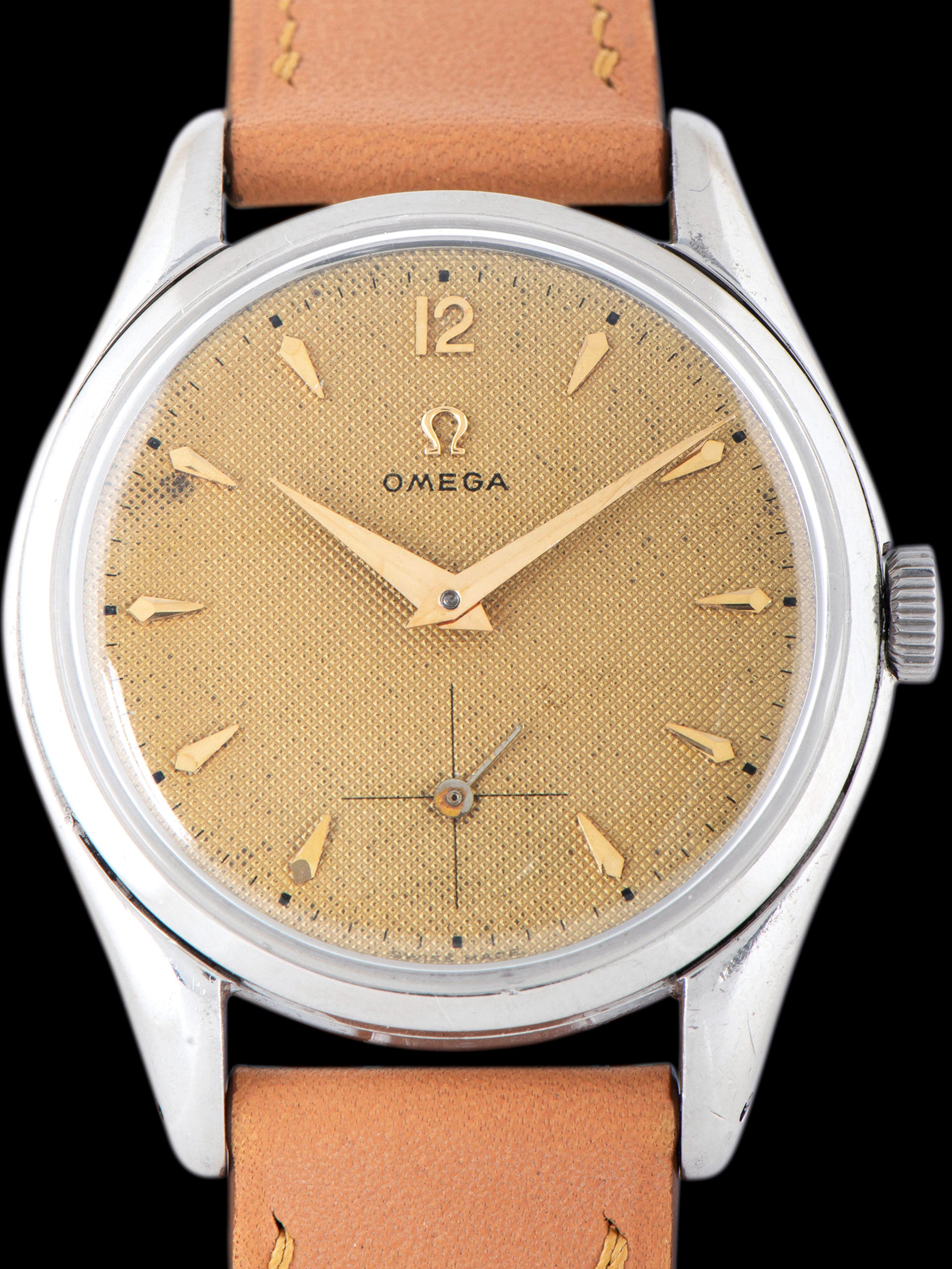 1954 Omega Dress Watch (Ref. 2504-9) Champagne "Honeycomb" Dial