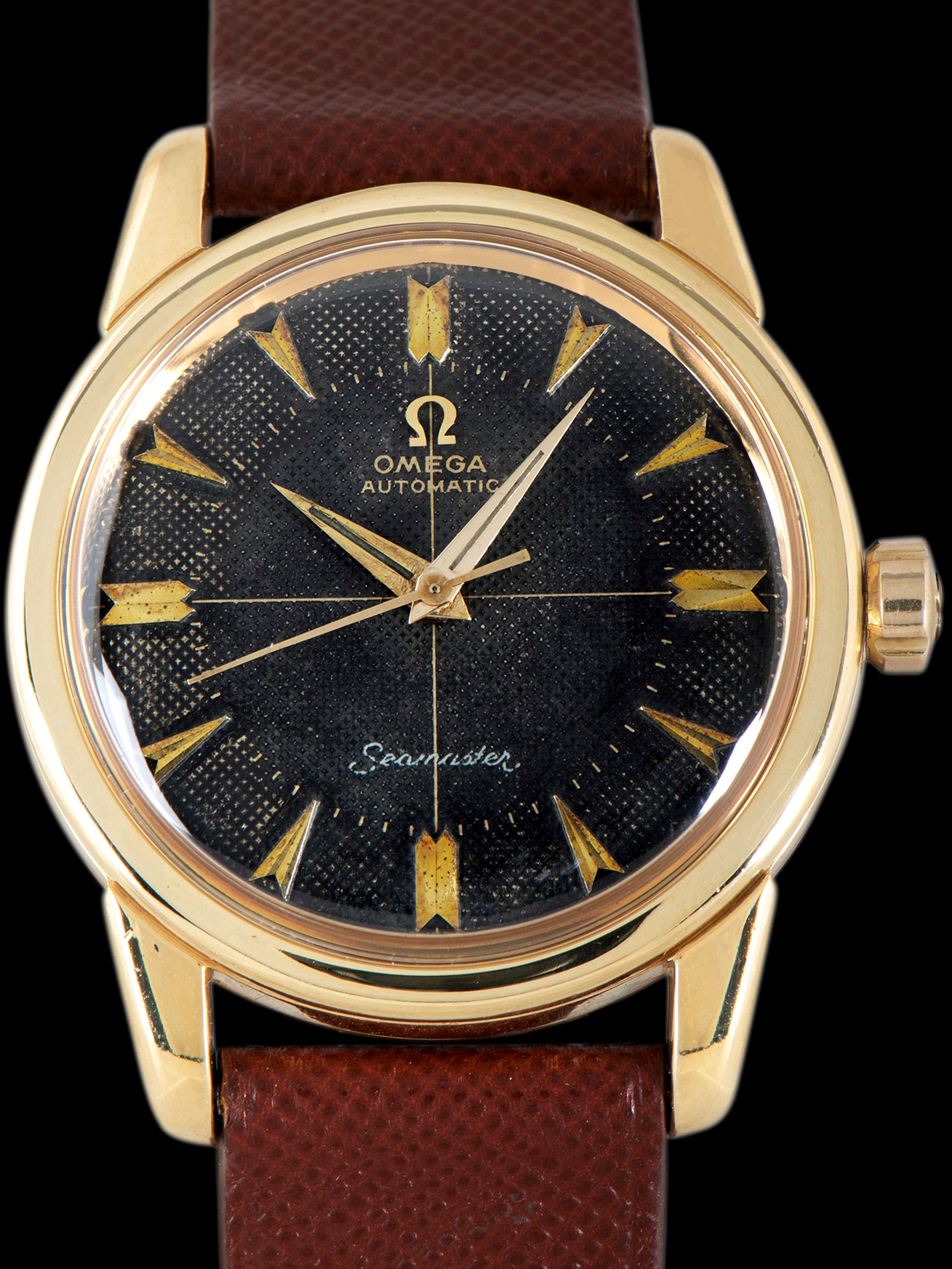 1954 Omega Seamaster Automatic 18K YG (Ref. 2846-2848 1SC) 'Cal. 501' Black Honeycomb Dial