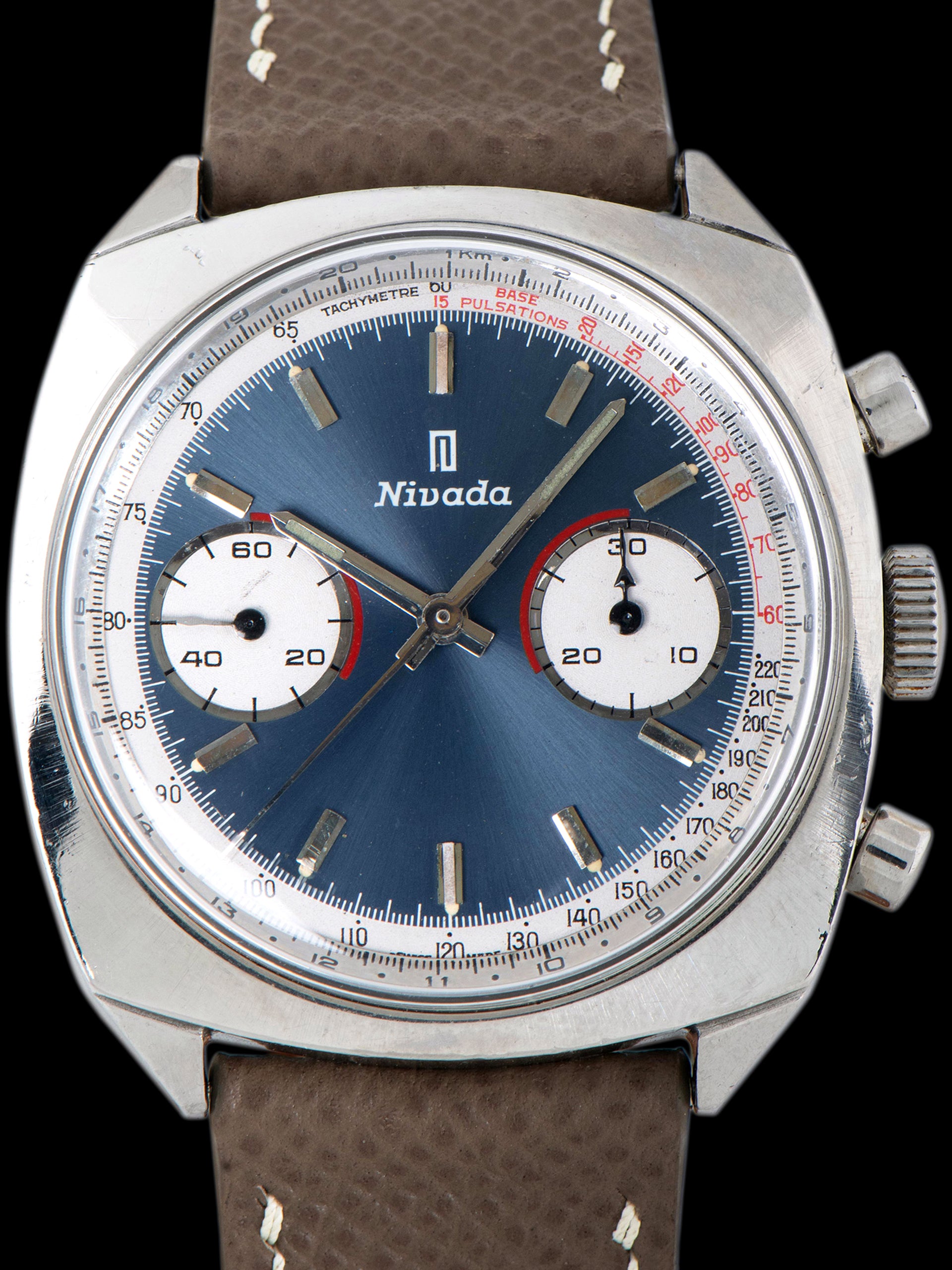 1970s Nivada Chronograph (Ref. 14301) Blue Dial 'Valjoux Cal. 7730'