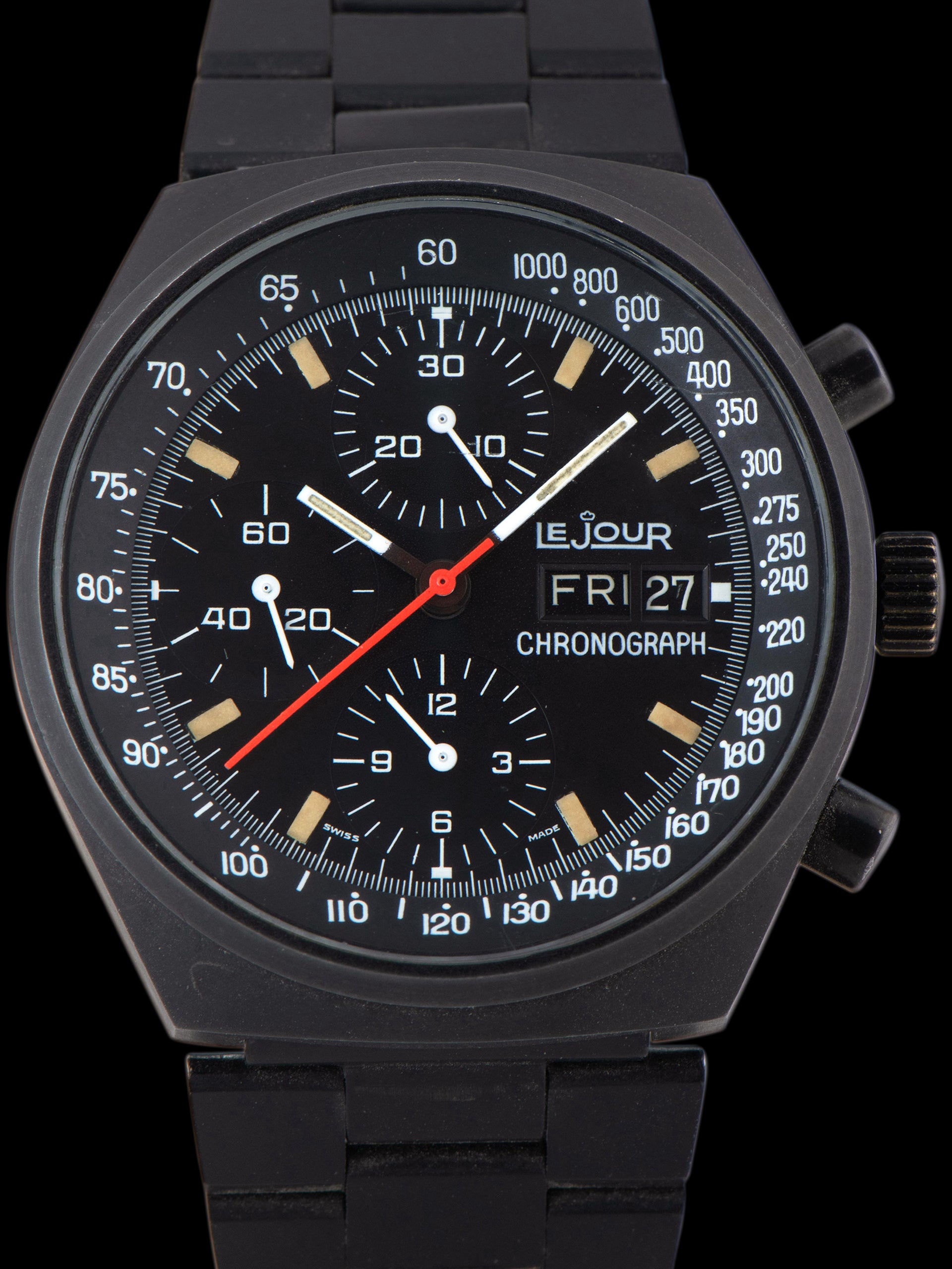 1980s LeJour Chronograph (Ref. 7750) Original PVD "Top Gun"