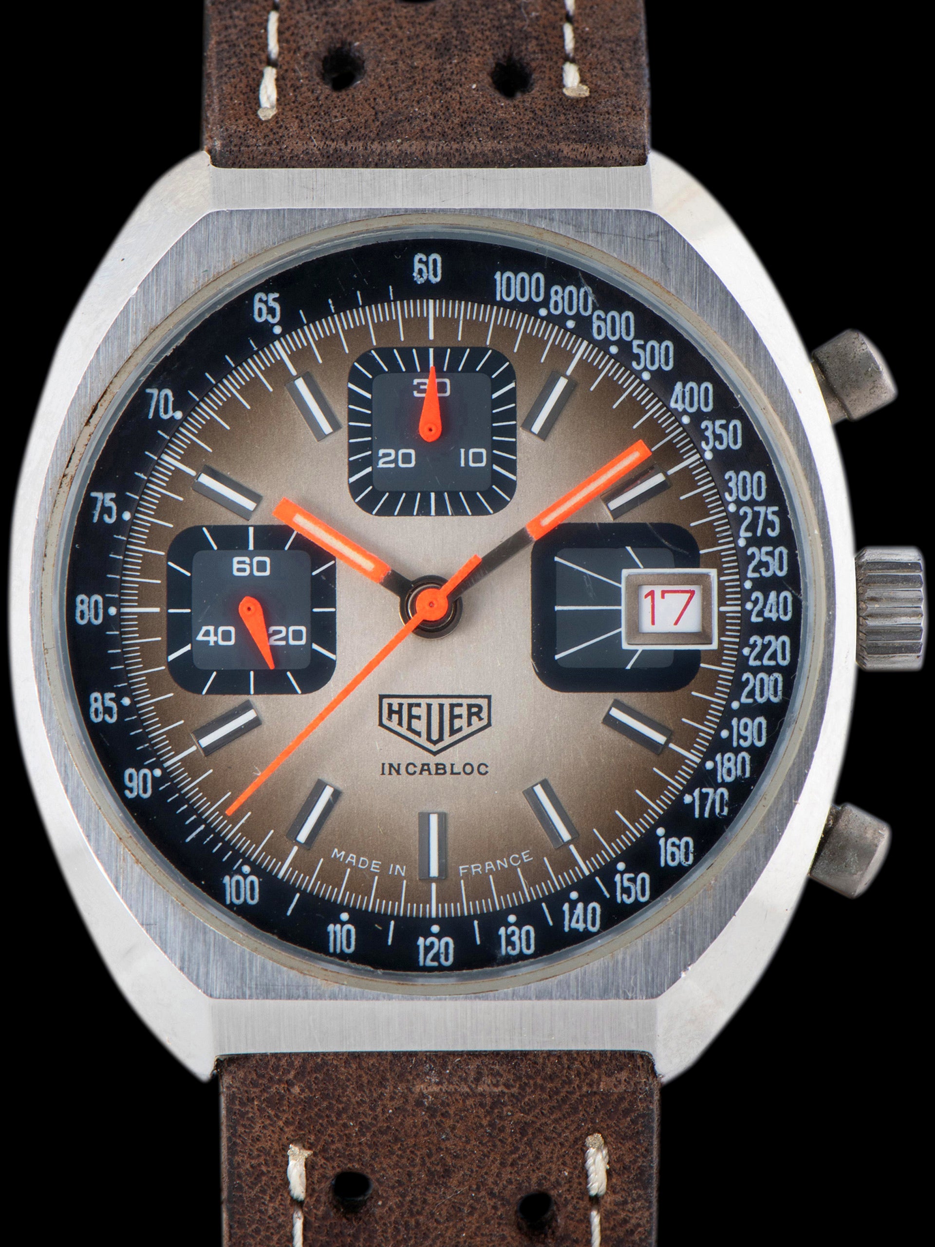 1970s Heuer Chronograph (Ref. 1614) Valjoux Cal. 7765 "Made in France"