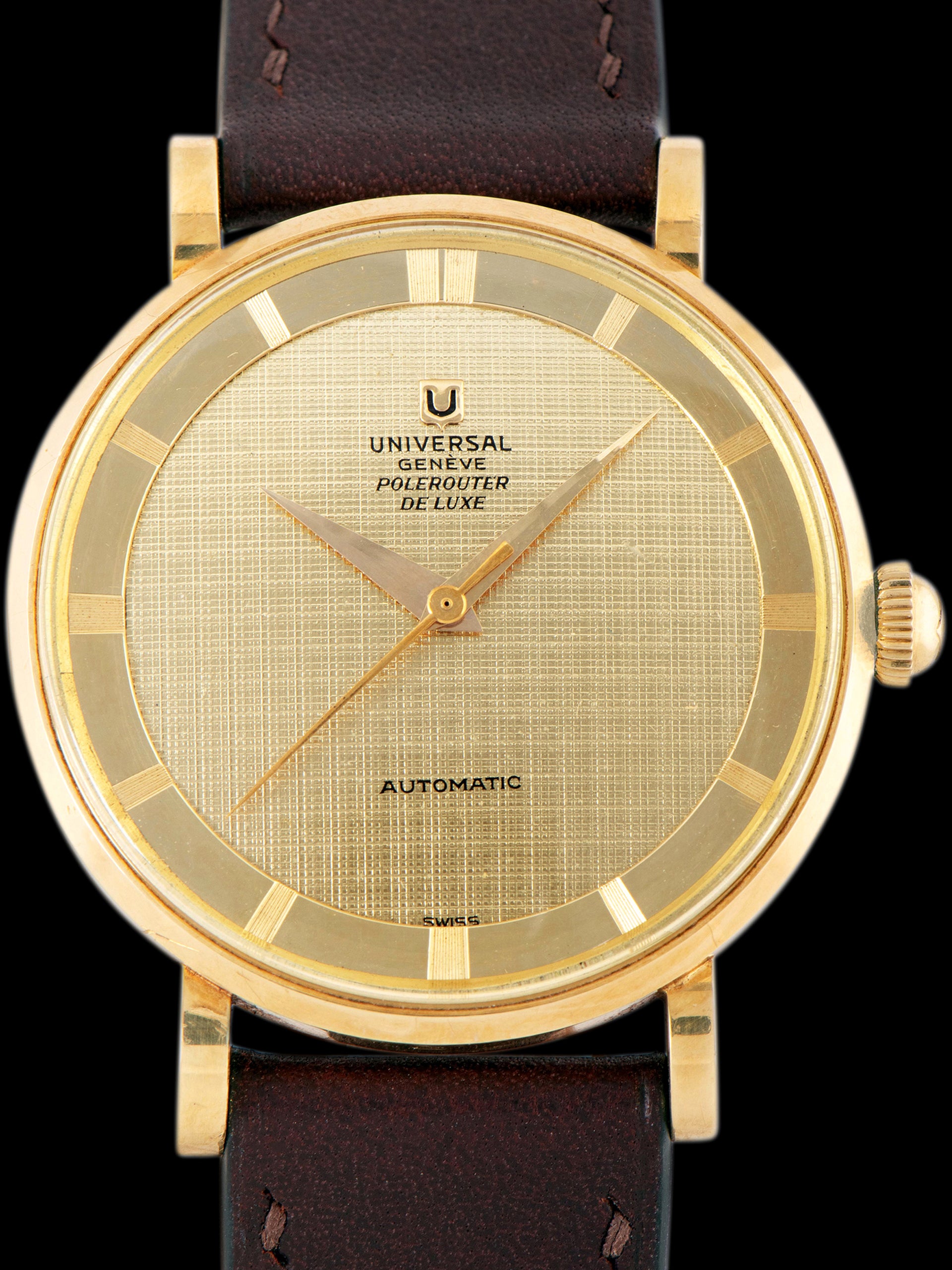 1960s Universal Geneve Polerouter De Luxe 18K YG (Ref. B1023411) Gold Two-Tone Dial W/ Box