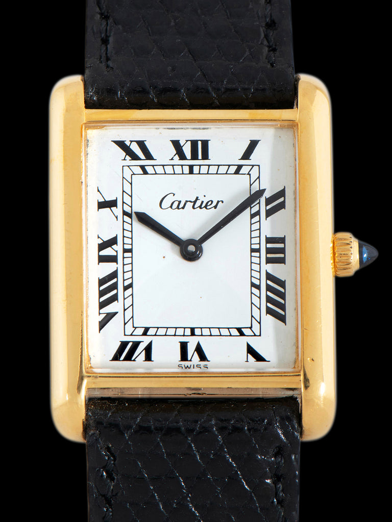 1980s Cartier Tank Manual Wind "Gold Plaque"