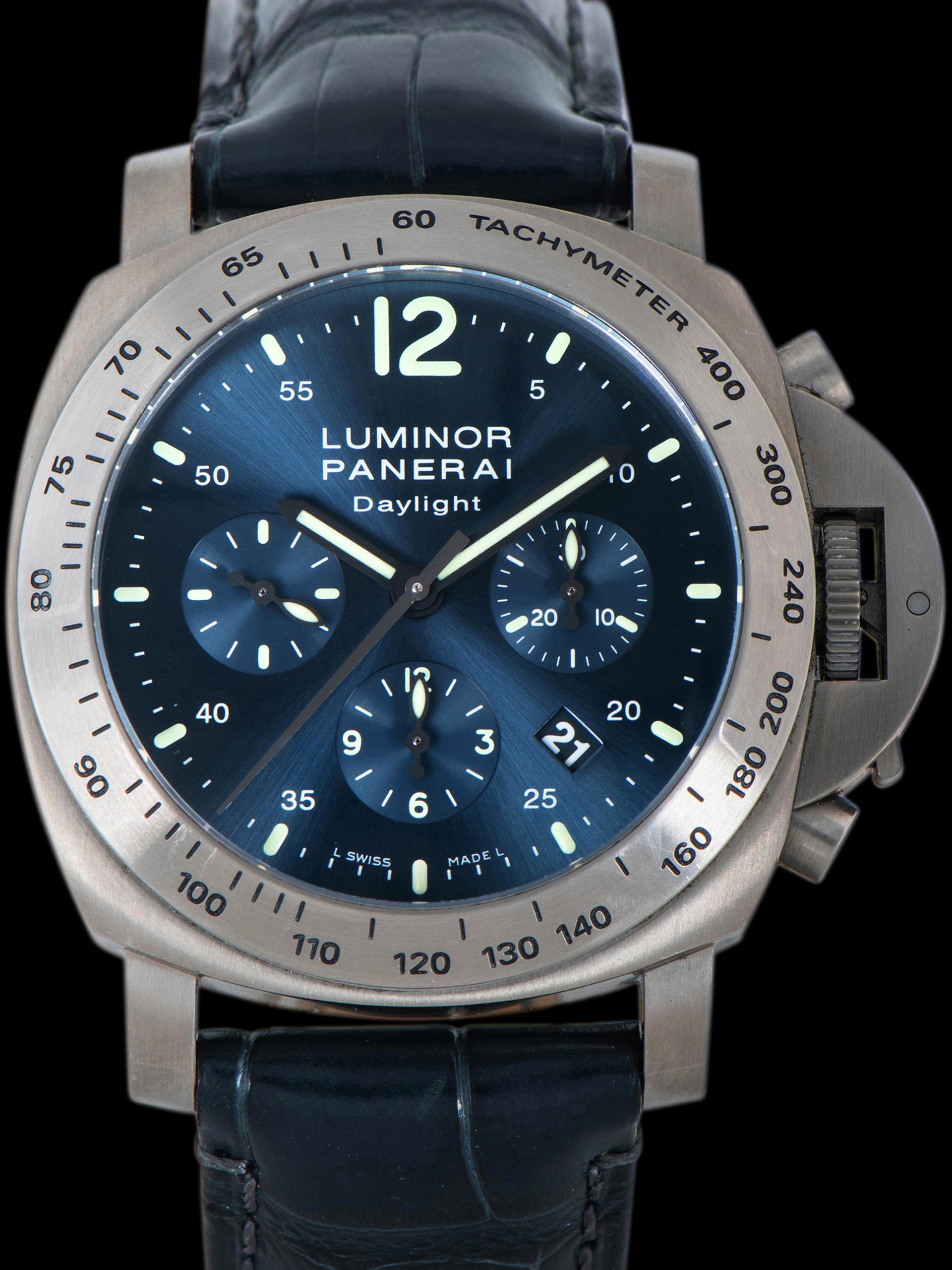 2008 Panerai Luminor Daylight Chronograph Titanium (Ref. PAM 00326) W/ Box, Papers, & Additional Titanium Bracelet