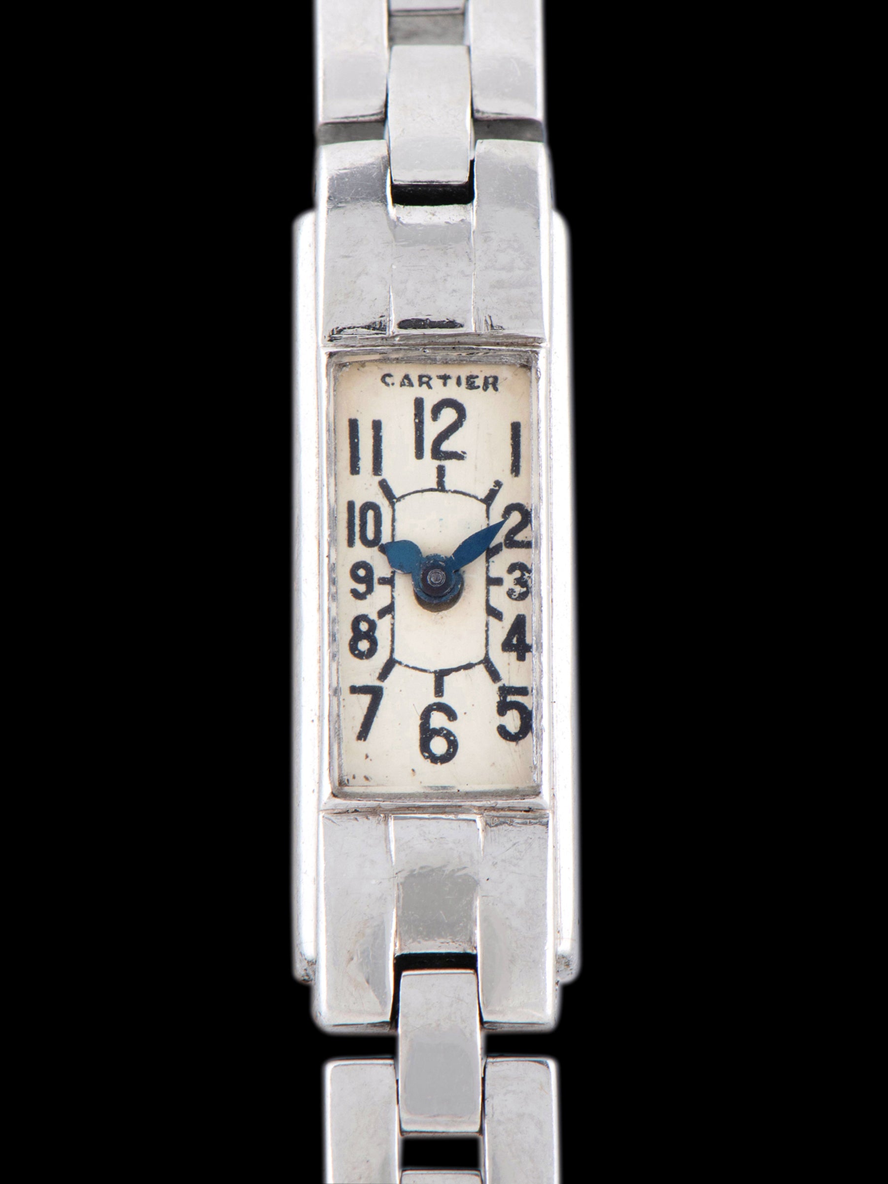 1930s Cartier Paris 'Duoplan' Platinum Mini Bracelet Watch "Cal. 101"