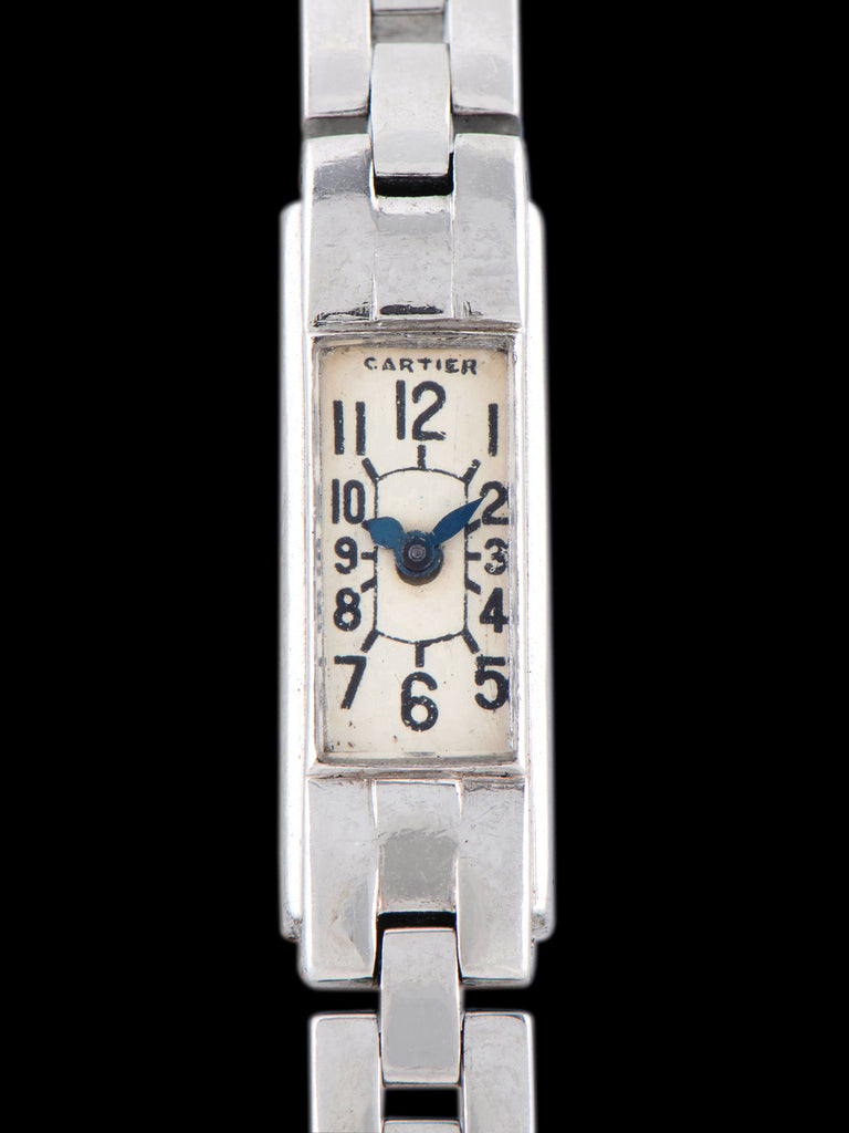 1930s Cartier Paris 'Duoplan' Platinum Mini Bracelet Watch "Cal. 101"