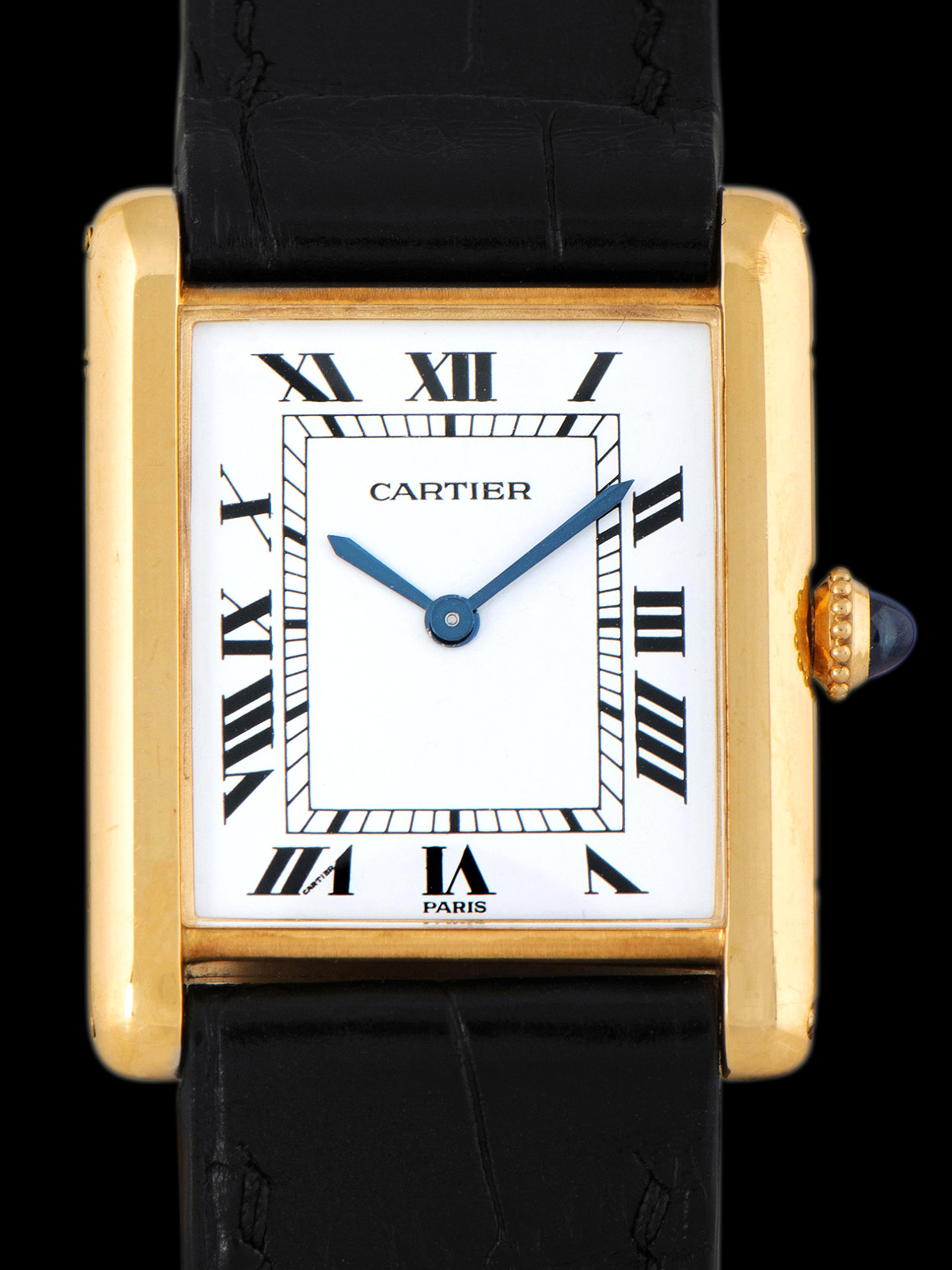 1984 Cartier Paris Tank LC 18K YG (Ref. 96065) "Extra Plate" W/ Box & Papers