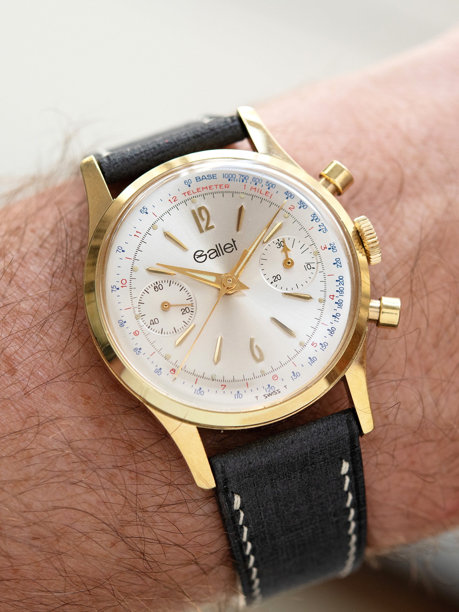 1960s Gallet MultiChron 45 Gold-Plated Chronograph 