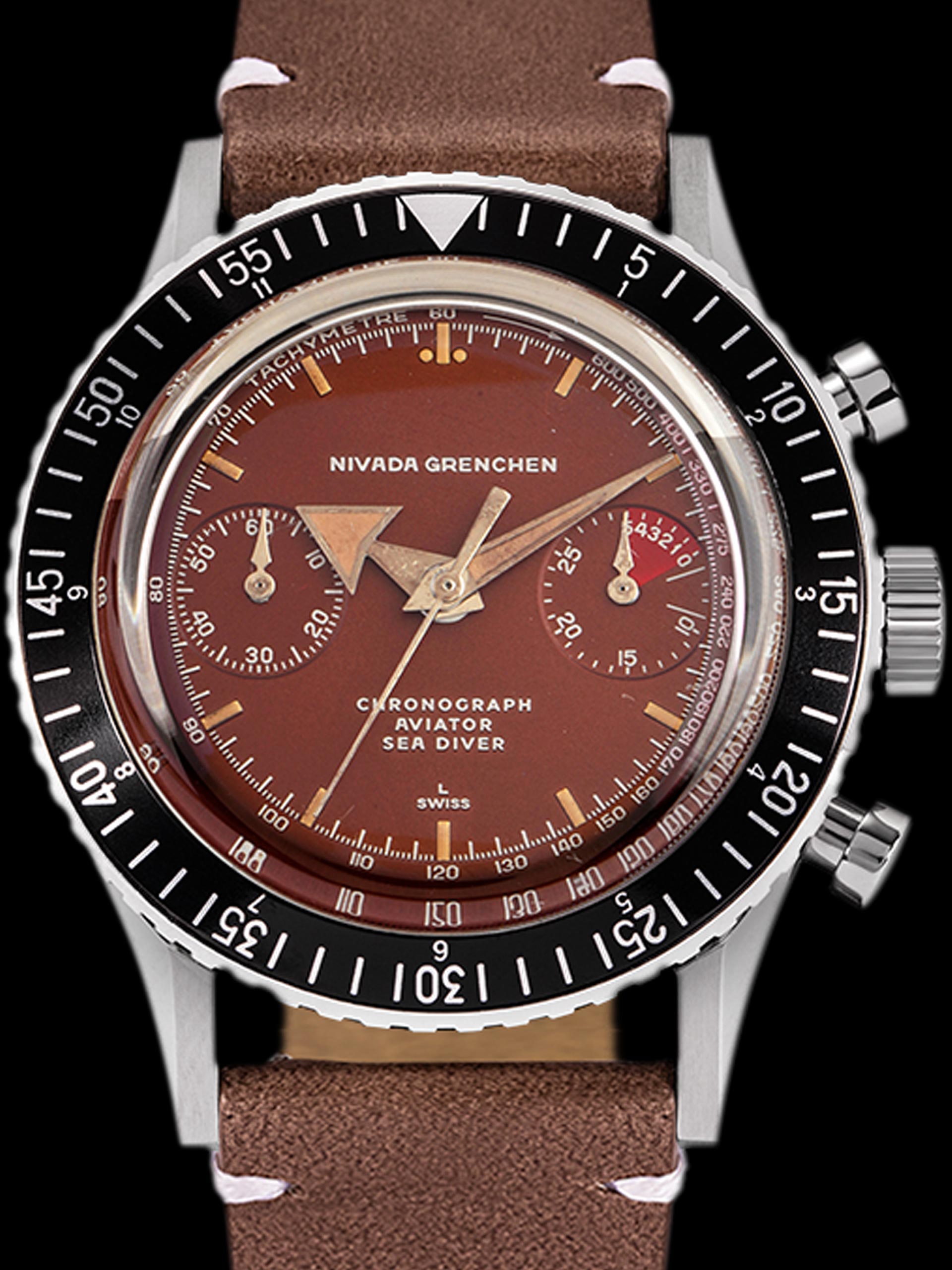 Manual Chronomaster Aviator Sea Diver (Ref. 85007M02) 'Tropical Broad Arrow' W/ Leather Strap