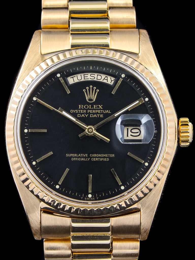 1972 Rolex 18k YG Day-Date (Ref. 1803) Black Dial