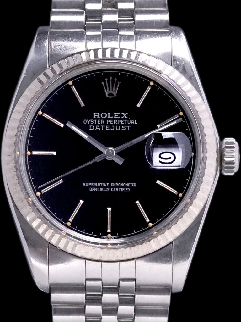 1985 Rolex Datejust (Ref. 16014) Black Chapter Ring Dial