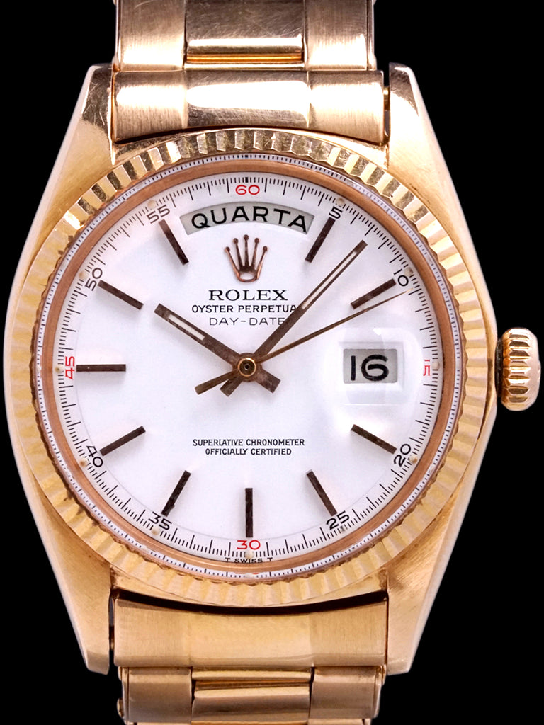 1968 Rolex Day-Date (Ref. 1803) 18K Rose Gold "Red Quarter Dial"