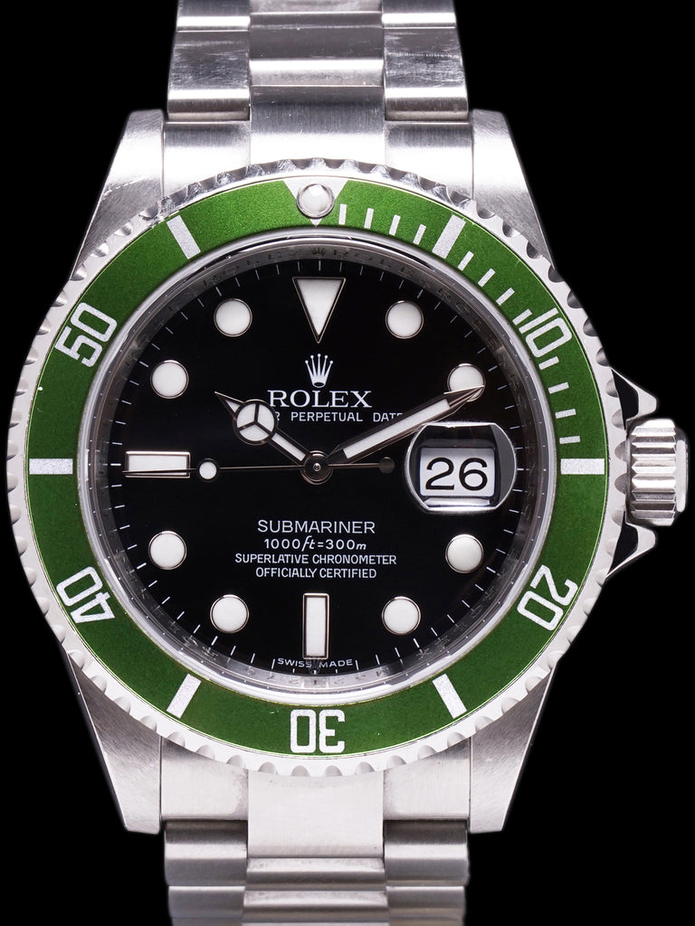 *Unpolished* 2008 "Kermit" Rolex Green Submariner (Ref. 16610LV) Mk. V "Engraved Rehaut"