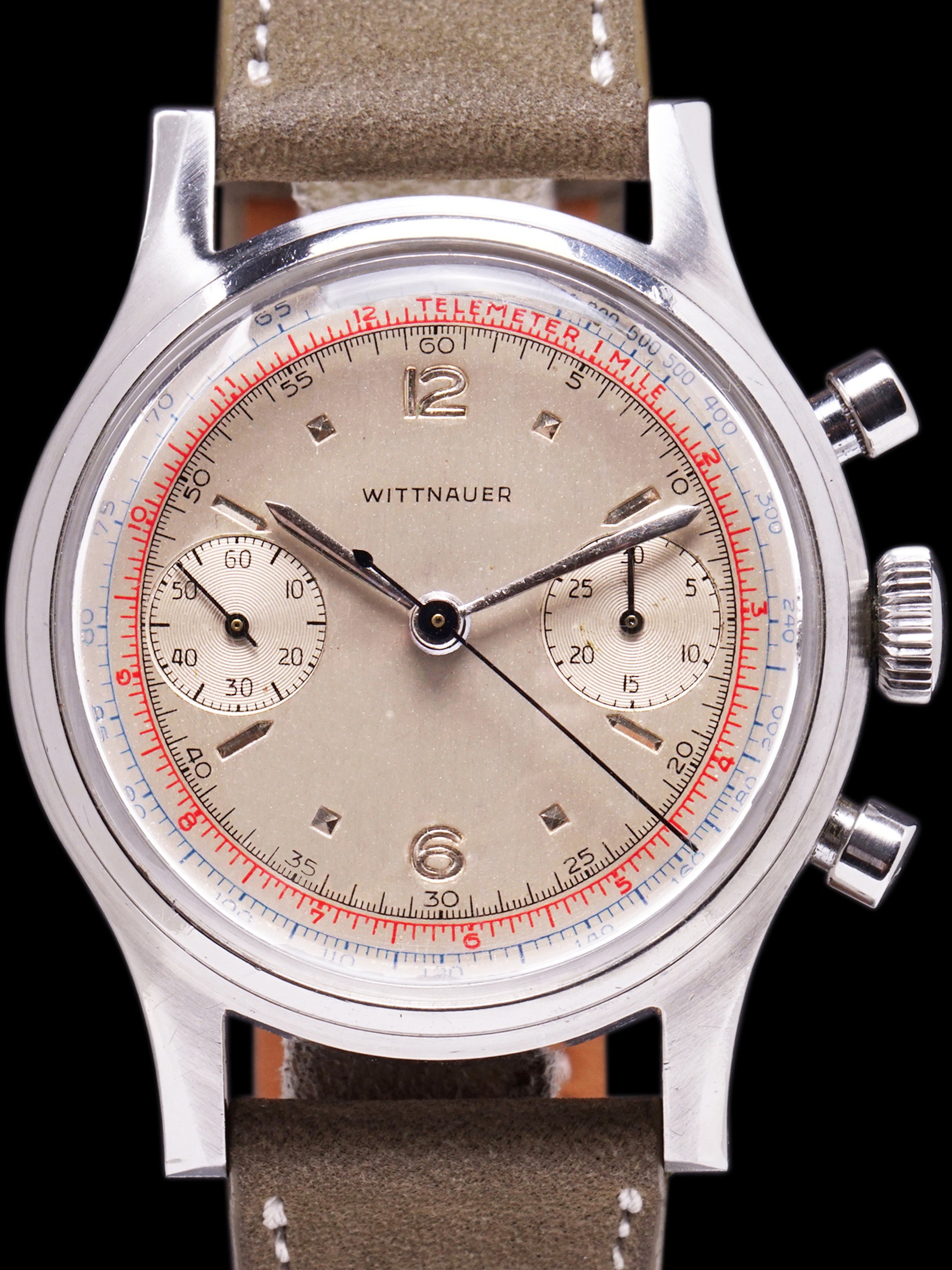 1953 Wittnauer Chronograph (Ref. 3256) Previously Owned by Clint Brawner, Chief Mechanic of the 1953 Indy 500 Winning Pole Car, Driven by Bill Vukovich