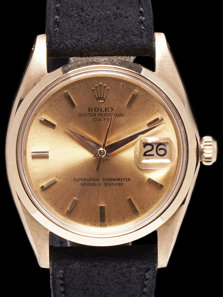 1964 Rolex Oyster-Perpetual Date (Ref. 1500) 18k YG "Non-Luminous" Dial