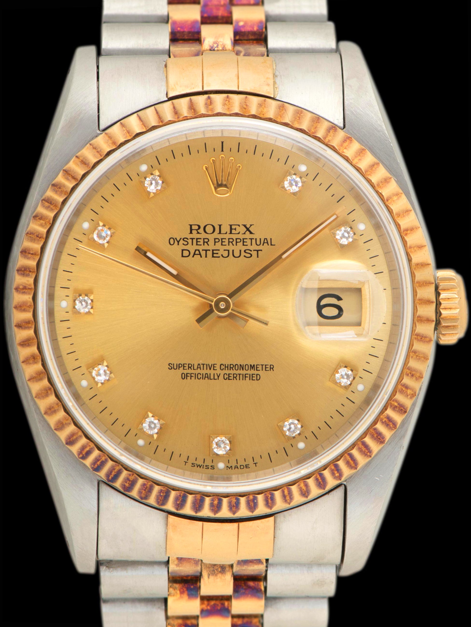 1991 Rolex Two-Tone Datejust (Ref. 16233) W/ Factory Diamond Champagne Dial