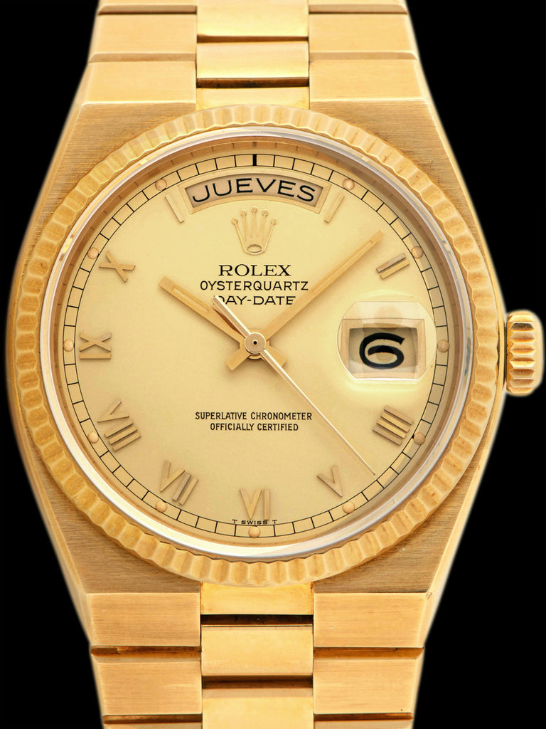 1979 Rolex Oysterquartz Day-Date 18K YG (Ref. 19018) Satin Champagne Dial