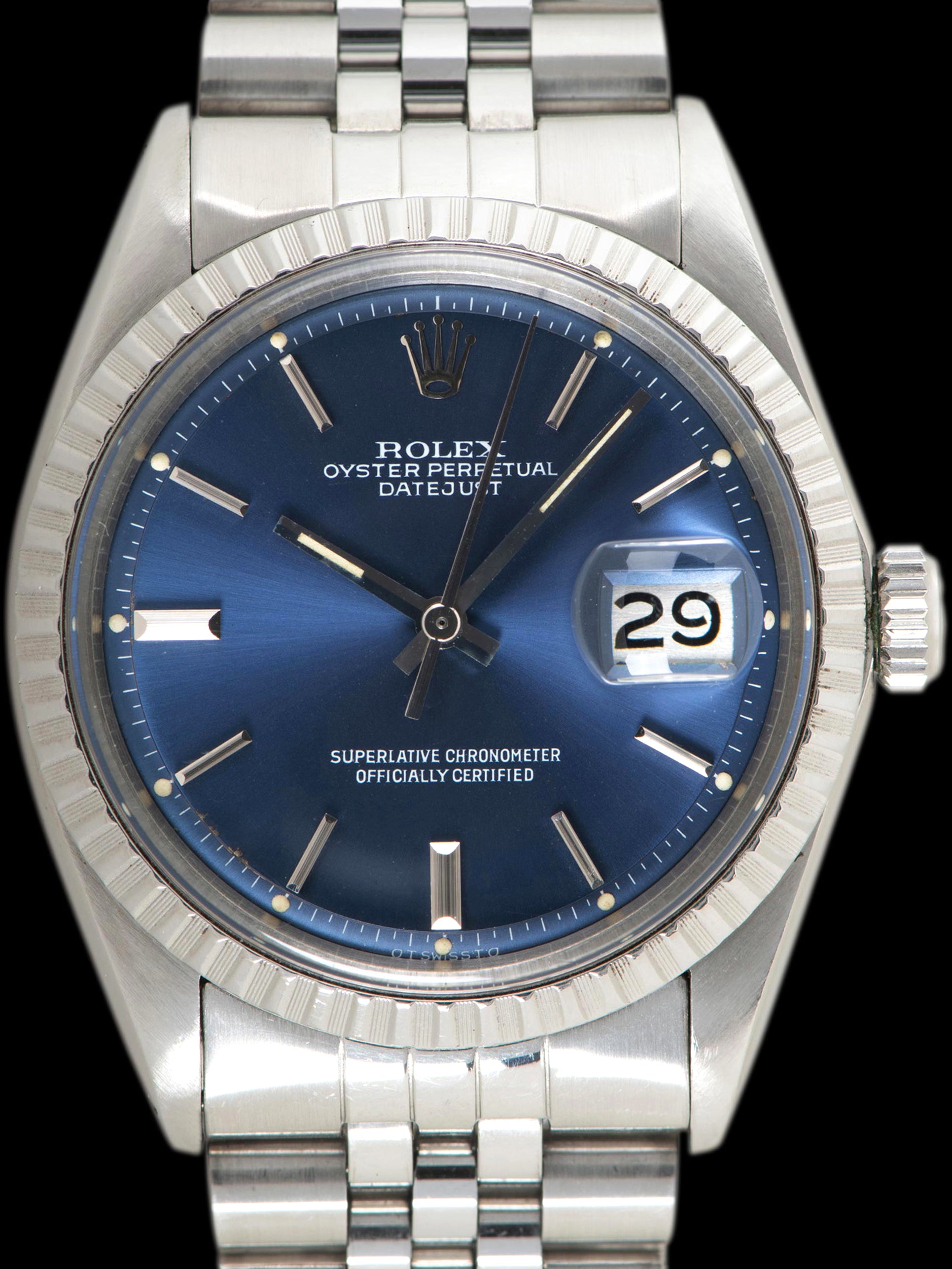 1975 Rolex Datejust (Ref. 1603) Blue Sigma Dial W/ Rolex Service Paper